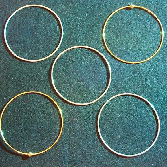 Bangle Bracelets, Monet -- Set of 3 -- 2 3/4" Diam -- Black, Green & Gold Tones - Picture 10 of 11